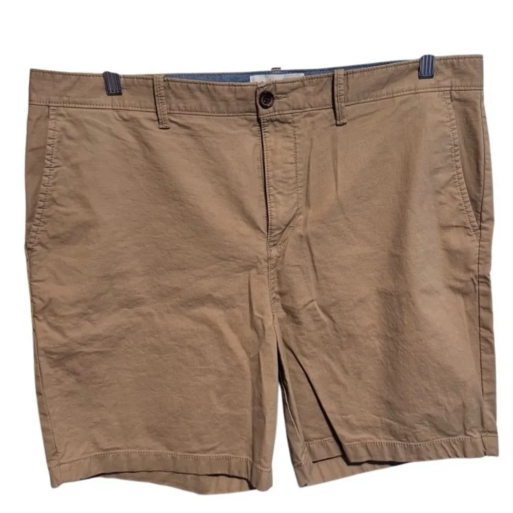 Penguin Munsingwear Shorts Men's 38 Khaki Chino Ribbed Button Zip Cotton Blend